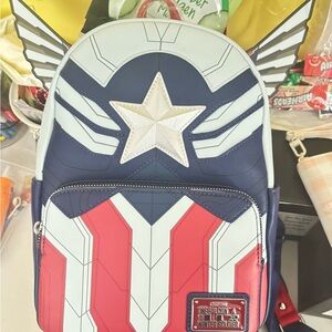 Loungefly Marvel Falcon Captain America Cosplay Mini Backpack NWT